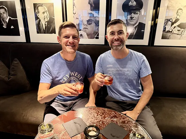 Andy & Trai enjoying drinks at Jack's Bar at Dakota Glasgow