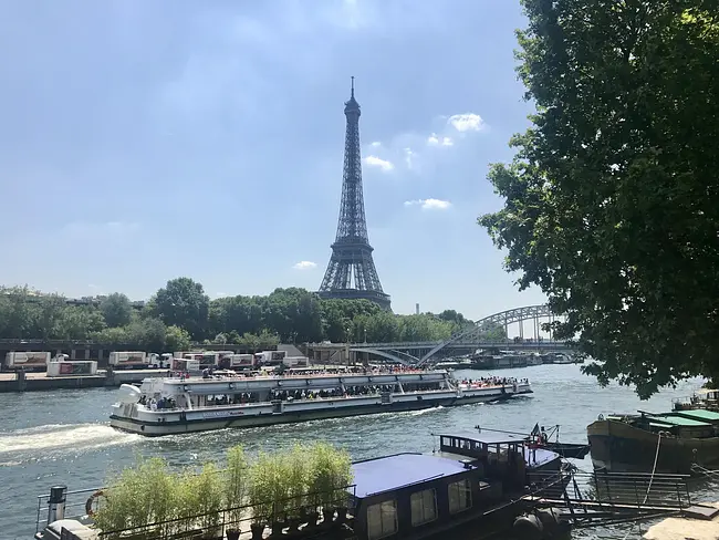 Bateaux Mouches and Eiffel Tower