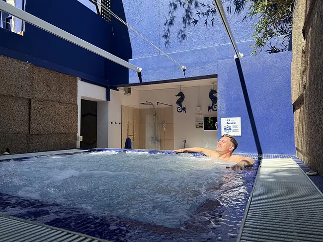 Andy enjoying the hot tub at Casa Risa
