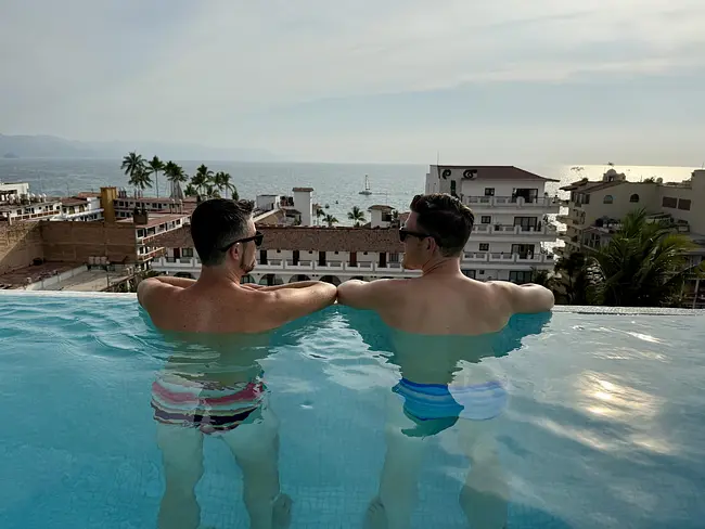 Trai & Andy at Rooftop Pool at Nayri Life