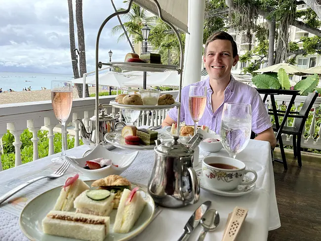 Andy at Afternoon Tea at Moana Surfrider Westin Waikiki