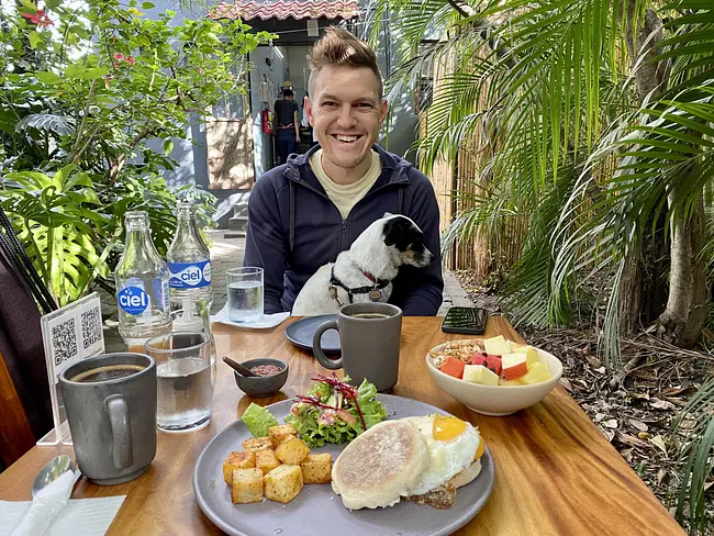 Andy & Pattie enjoying breakfast at Chepiche Café in Oaxaca