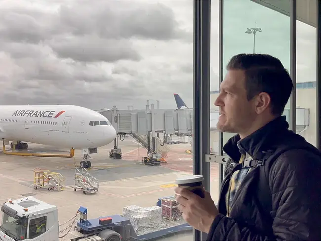 Waiting to Board our B777-300