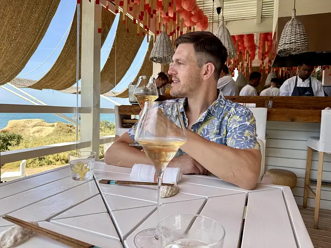 Andy taking in the views at Vila Joya Sea