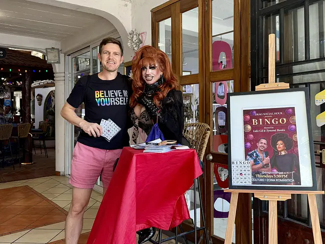 Andy at Drag Social Hour in Puerto Vallarta