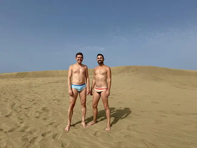 Andy & Trai on Gran Canaria Maspalomas Nude Beach Dunes