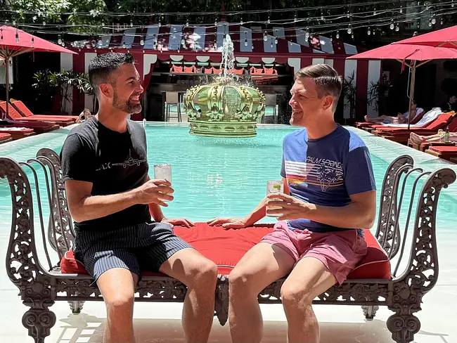 Trai & Andy at the Faena Hotel Pool