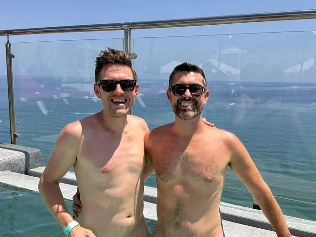 Andy & Trai at Rooftop Nudist Pool at Hotel Ritual 