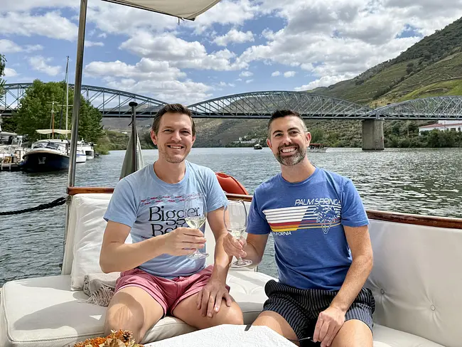 Andy & Trai on Douro Valley Pipadouro River Cruise