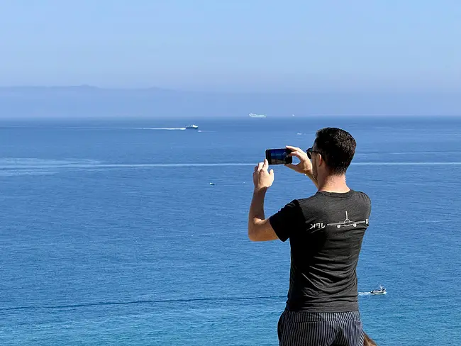 Trai taking a photo from the Phoenician Tombs