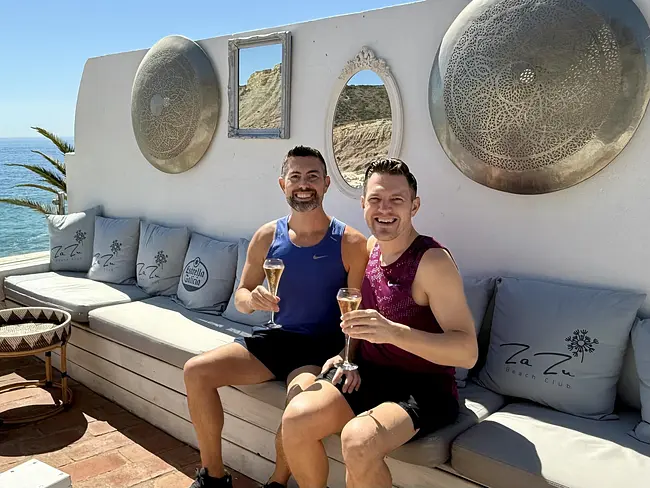 Trai & Andy with bubbls at Zazu Beach Club